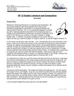 AP 12 English Literature and Composition