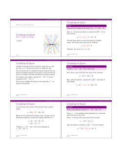 Completing the Square: Complex Trinomials