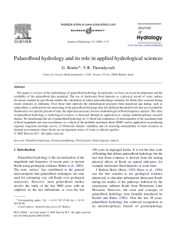 Palaeoflood hydrology and its role in applied hydrological sciences