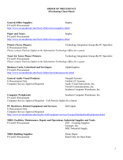 ORDER OF PRECEDENCE (Purchasing Cheat Sheet) 1 General