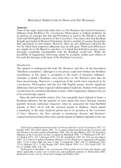 Boethian Similitude in DEOR and THE WANDERER