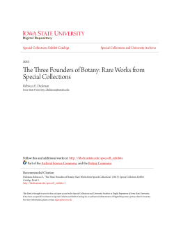 The Three Founders of Botany: Rare Works from Special Collections