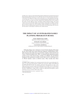 the impact of an integrated family planning program in