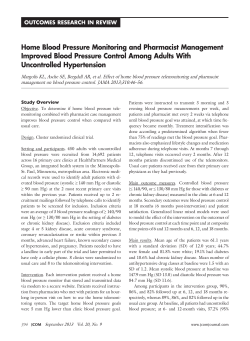 Home Blood Pressure Monitoring and Pharmacist Management