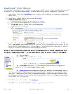 Google Search Tools for Education