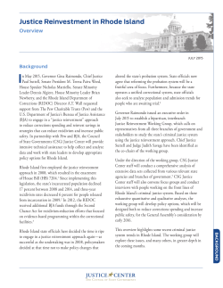 Justice Reinvestment in Rhode Island