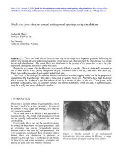 Block size determination around underground openings