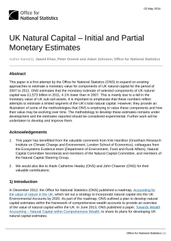 UK Natural Capital - Office for National Statistics
