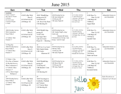 2015 Calendar - The Good Shepherd Community