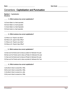 Conventions: Capitalization and Punctuation