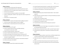 Unit 8 Reading Guide The Progressive and Imperialist Era Name Pd