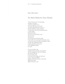 No More Drink for Tom Thumb