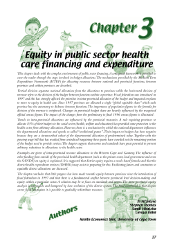 Equity in public sector health care financing and expenditure