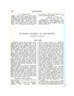 PIONEER WOMEN OF ROCKPORT,