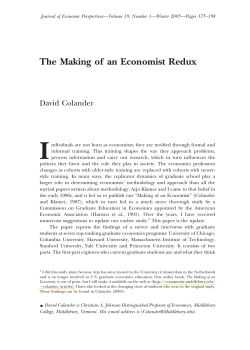The Making of an Economist Redux