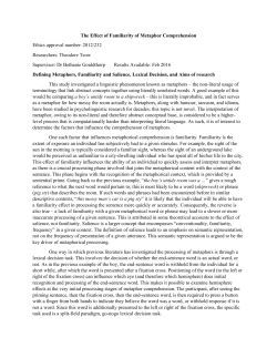 The Effect of Familiarity of Metaphor Comprehension Ethics