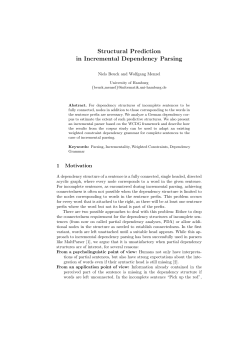 Structural Prediction in Incremental Dependency Parsing