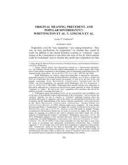 original meaning, precedent, and popular sovereignty?: whittington