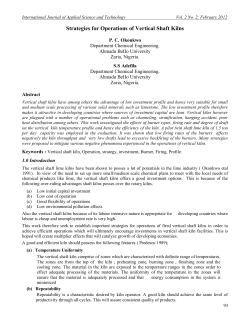 operations strategies for vertical shaft lime kilns