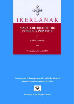 marx` critique of the currency principle