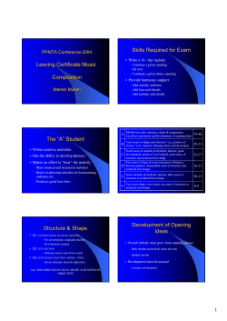 Leaving Certificate Music Composition Skills Required for