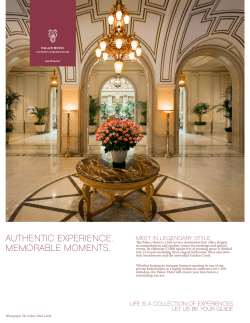autHentic experience. MeMorable MoMents.