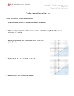 Solving Inequalities by Graphing