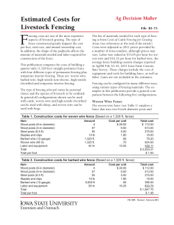 Estimated Costs For Livestock Fencing