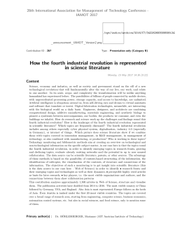 How the fourth industrial revolution is represented in science literature