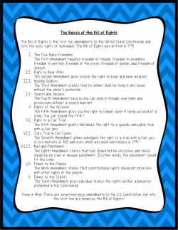 The Bill of Rights is the first ten amendments to the United State