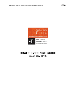 Education Council Draft evidence guide