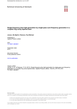 Single-frequency blue light generation by single-pass