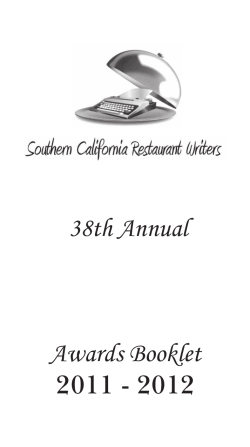 2012 scrw booklet guts.indd - Southern California Restaurant Writers