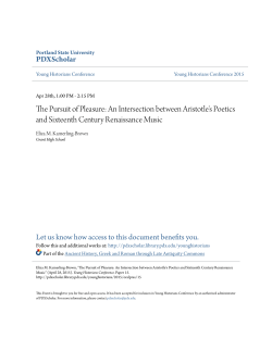 The Pursuit of Pleasure: An Intersection between Aristotle`s Poetics