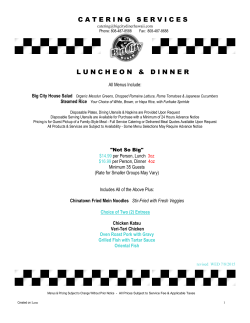 Catering Full Menu
