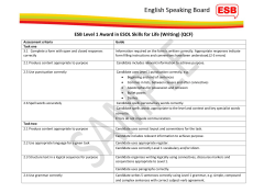 ESB Level 1 Award in ESOL Skills for Life (Writing) (QCF)