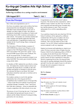 Ku-ring-gai Creative Arts High School Newsletter