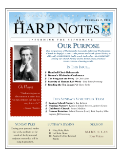 HARP Notes 2012-02-02 - Huntersville ARP Church