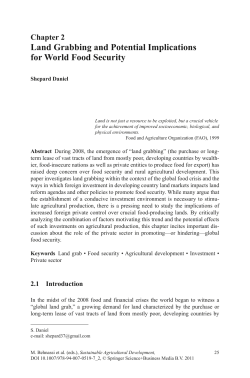 Land Grabbing and Potential Implications for World Food