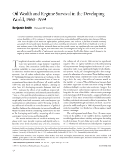 Oil Wealth and Regime Survival in the Developing