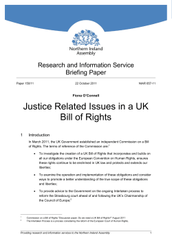 Justice Related Issues in a UK Bill of Rights