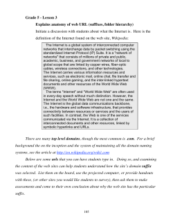 Grade 5 - Lesson 3 Explains anatomy of web URL (suffixes, folder