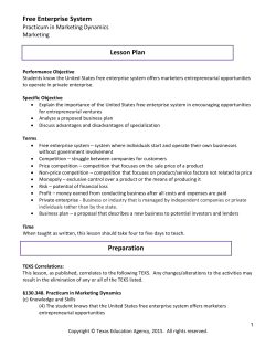 Free Enterprise System Preparation Lesson Plan