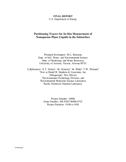 Partitioning Tracers for In-Situ Measurement of - CLU-IN