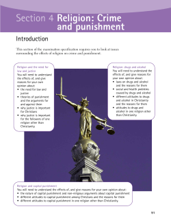 Section 4 Religion: Crime and punishment