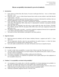 Rhyme acceptability determined by perceived similarity