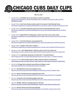 Cubs Daily Clips - San Diego Padres