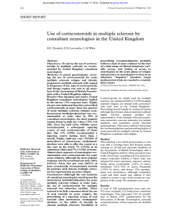 Use of corticosteroids in multiple sclerosis by consultant