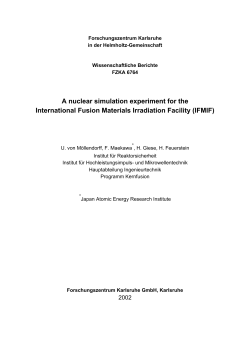 A nuclear simulation experiment for the International Fusion