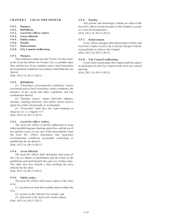 3-10 CHAPTER 5. LOCAL FIRE OFFICER 3-5-1. Purpose. 3-5